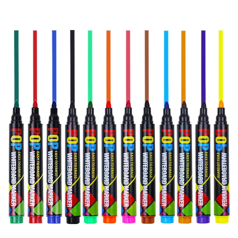 POP Whiteboard-Marker-Set mit Bullet-Spitze, abwischbar und nachfüllbar, ungiftig, 8 bis 12 Farben - Bild 4