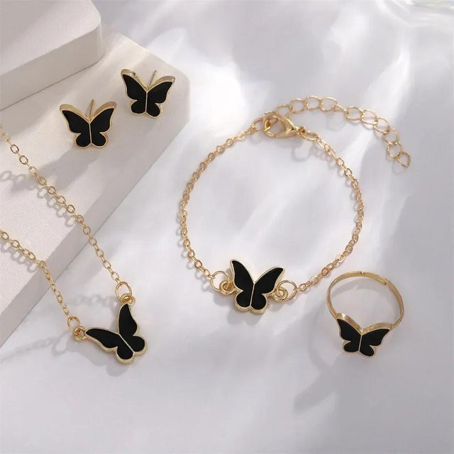 YIRAN Jewelry Schmuckset, Schmetterling, Emaille, Kupfer, Bunt, Damen - Bild 1