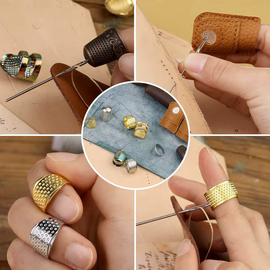 10-teiliges Set verstellbare Näh-Fingerhüte aus Metall in Multicolor - Bild 2