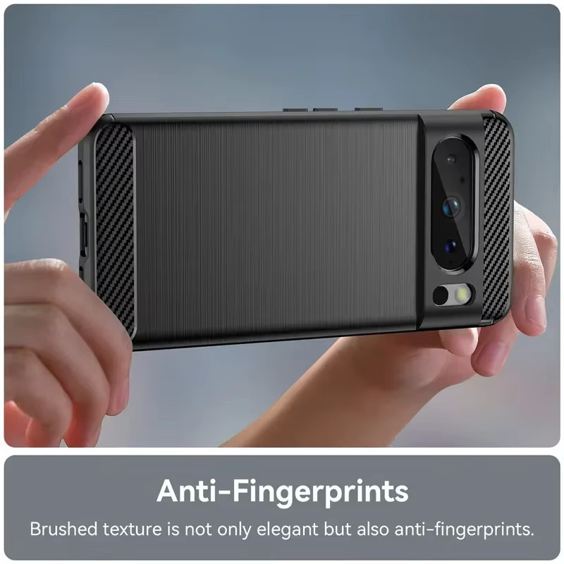Stoßfestes Soft Phone Case mit Kohlefaser-TPU-Rückseite für Google Pixel 8a, 8 Pro, 7a, 7 Pro und 6a in Schwarz - Bild 3
