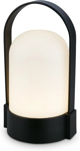 Brilo Akku-LED-Tischleuchte Schwarz, dimmbar, warmweiß, IP44, Durchmesser: 8,5 cm, Höhe: 15,5 cm - Bild 1