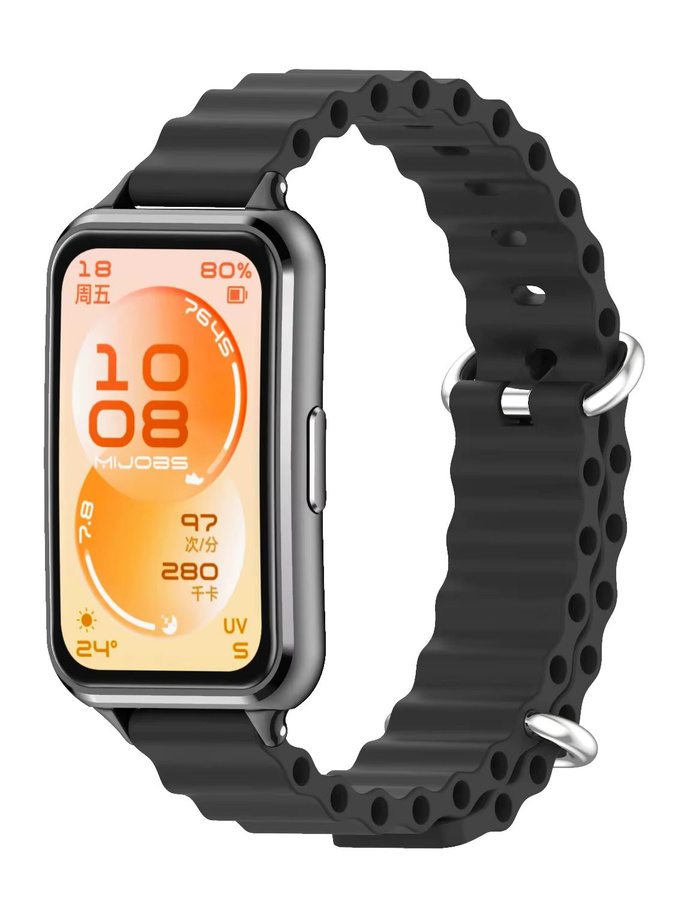MIJOBS Silikon-Armband für Huawei Band 11 in Schwarz - Bild 2