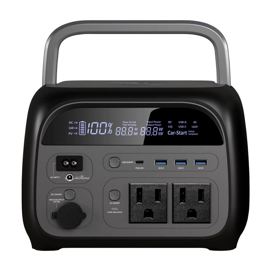 CTOLITY Camping-Kraftwerk 5000 W, tragbarer LiFePo4-Solargenerator mit 230 Wh und 345,6 Wh, 220 V AC, reine Sinuswelle, Schwarz - Bild 5
