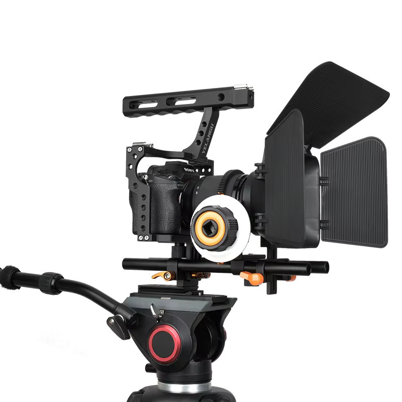 YELANGU Kamerakäfig-Rig-Kit für Sony A7S, A7, A7R, A6000, A6500, A6300 in Schwarz mit zwei Kaltschuhhalterungen und 1/4 Zoll Gewinde - Bild 2