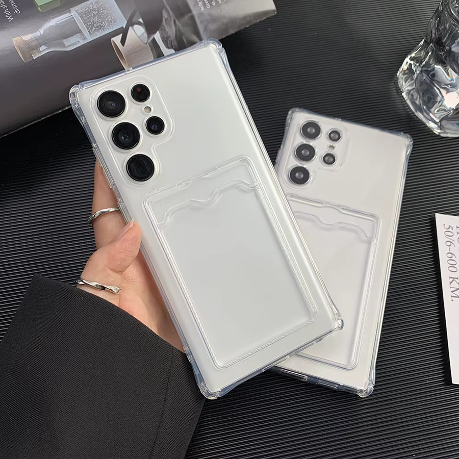Transparentes Silikon Handycase mit Kartenhalter für Samsung Galaxy S25 Ultra, A56 5G, A55, A54, A53, S24 FE, S23, S22 Plus und A52 - Bild 5