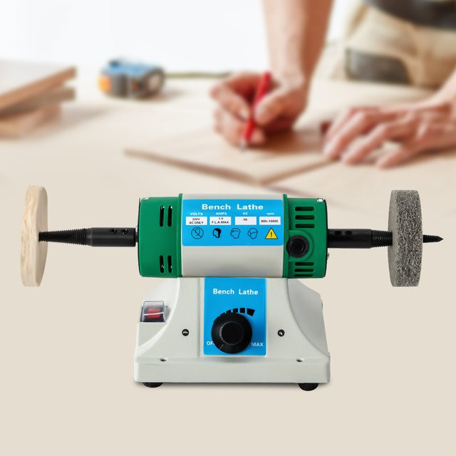 Tischpoliermaschine 320W mit variabler Geschwindigkeit in Grün für Schmuck, Metall und Holz, 220V mit Rollen - Bild 1