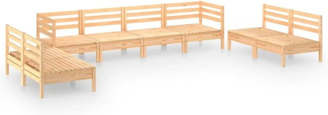 vidaXL 8-teiliges Garten-Lounge-Set aus Kiefer-Massivholz in Braun - Bild 1