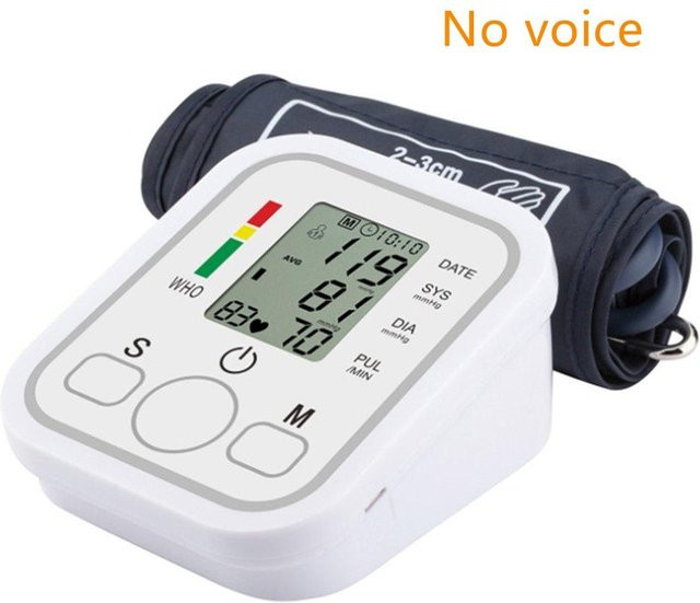 Melsya Digitales Blutdruckmessgerät mit Manschette, Automatisches Tonometer und Herzfrequenzmessung, Grau und Weiß - Bild 1