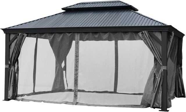 Jet-Line Gartenpavillon Bagdad aus Aluminium mit Hardtop aus Metall in Anthrazit, B/T/H: 365 x 291 x 365 cm - Bild 1