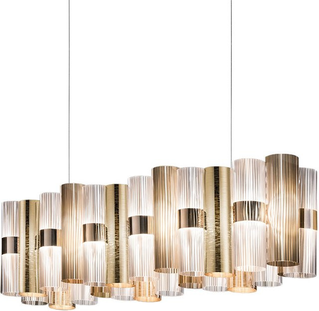 Slamp La Lollo Linear 100 LED-Pendelleuchte in Gold mit Casambi-Steuerung und Dimmfunktion - Bild 1
