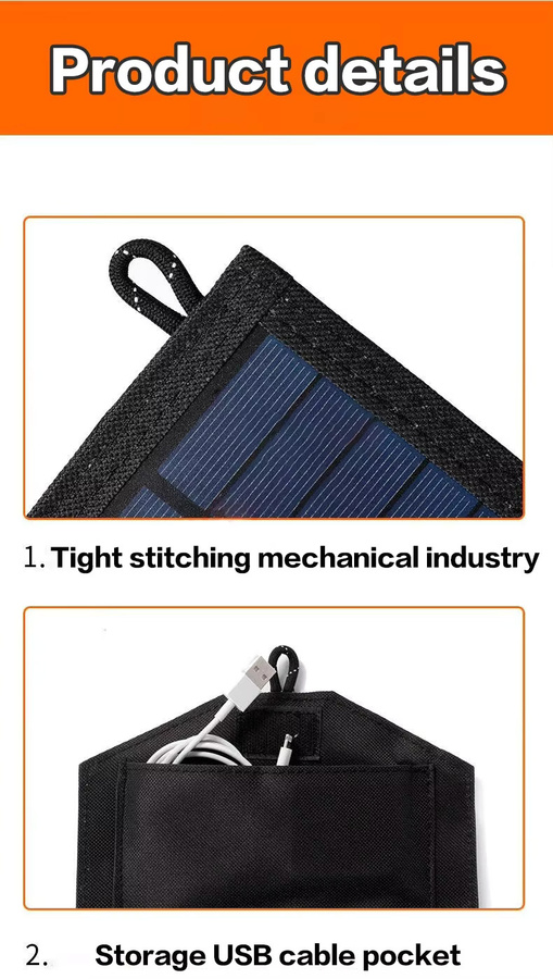 800W Hochleistungs-Solarpanel mit 6-fach faltbarem Design, 20Wh Schnellladegerät mit USB-C und DC-Anschluss, mobile Stromversorgung in Schwarz - Bild 4