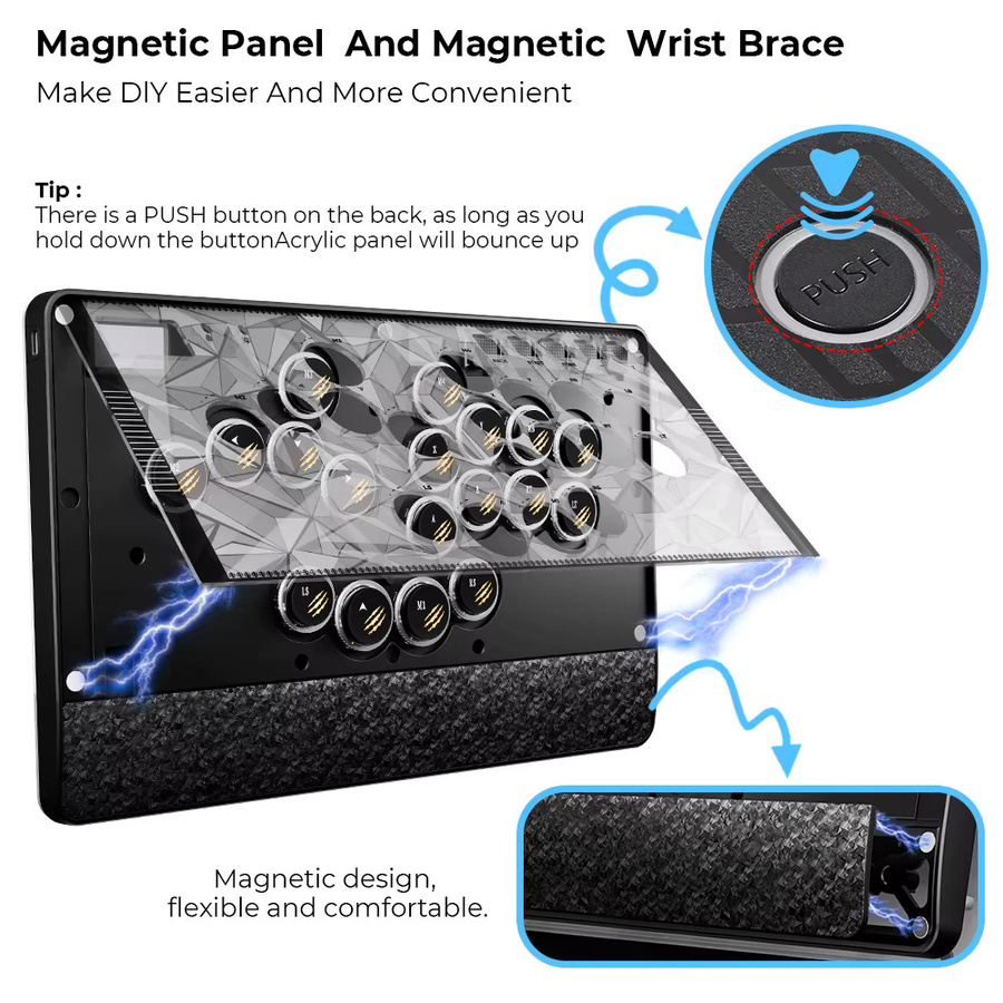 Haute42 Magnetischer C-AT Hebelloser Fightstick Hitbox-Controller für PC und PS4/PS5 in Schwarz - Bild 2