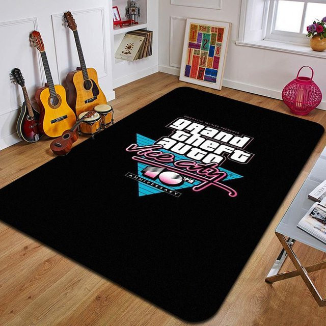 Karpetti Dekoteppich Grand Theft Auto Design, Schwarz, B/T: 80 x 50 cm - Bild 1