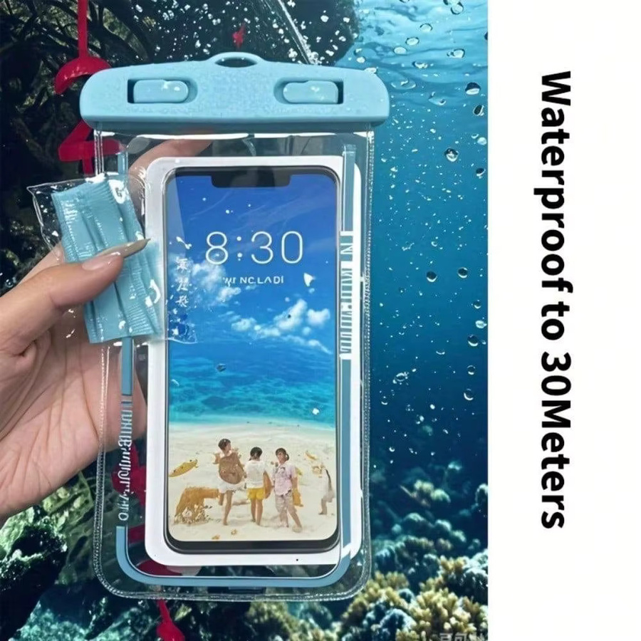 2er-Set wasserdichte Handytaschen für Smartphones bis 7,2 Zoll in Blau und Schwarz - Bild 2