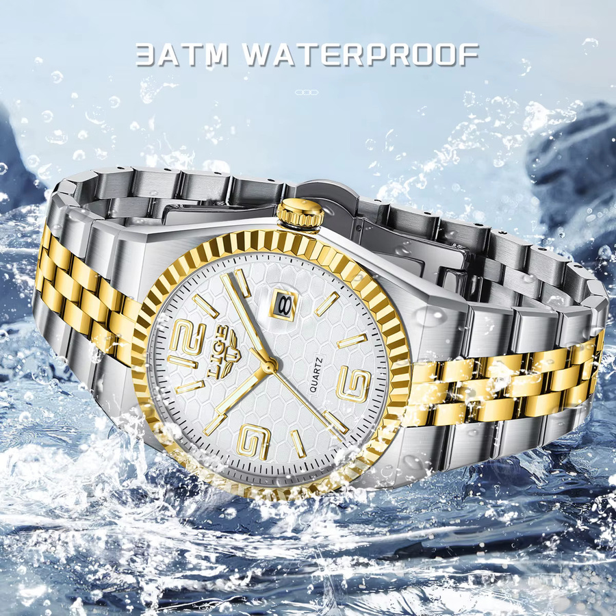 LIGE Armbanduhr Edelstahl, Quarz, Datum, Herren - Bild 6