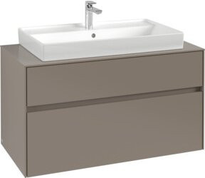 Villeroy & Boch Waschtischunterschrank Collaro in Volcano Black, Wandmontage mit internen Schubladen, B/H/T: 100 x 54,8 x 50 cm - Bild 1