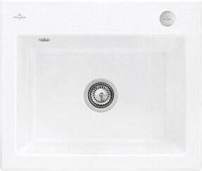 Villeroy & Boch Subway 60 S Flat bündige Keramikspüle mit Ablaufgarnitur und Exzenter in Stone White, Breite: 60 cm - Bild 1