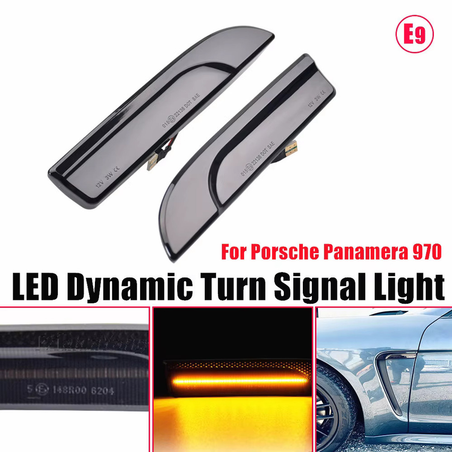 Malcayang LED Seitenmarkierungsleuchte mit Pfeil Blinker in Schwarz für Porsche Panamera 970 G1 2009–2016 - Bild 4