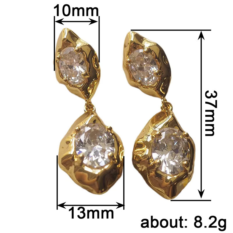 Huitan Ohrringe, Gold, Zirkonia, Damen - Bild 3