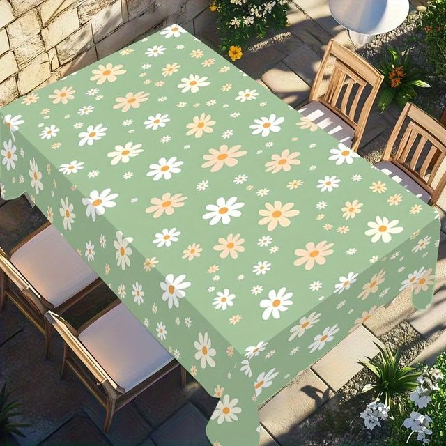 JMG Household Supplies Tischdecke mit Gänseblümchen-Blumendruck in Gelb und Weiß, rechteckig, B/T: 100 x 160 cm - Bild 1