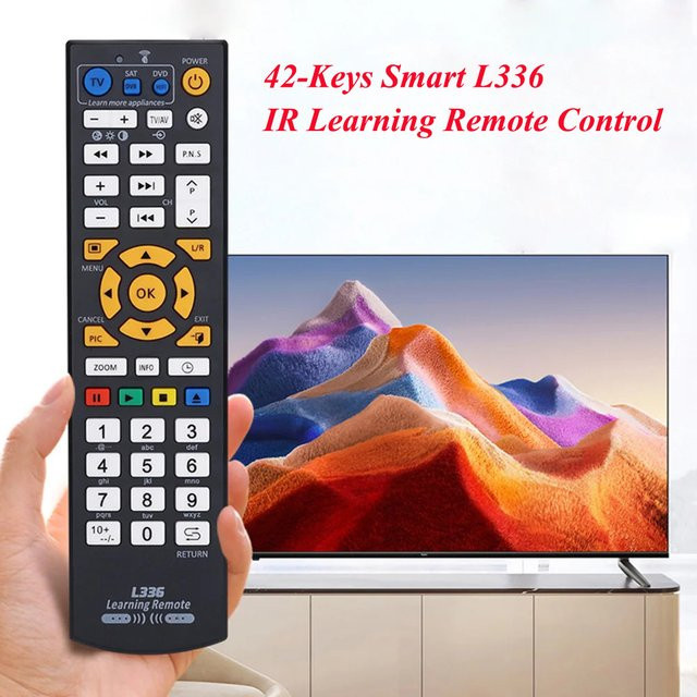 Kebidu Smart L336 IR-Lernfähige Fernbedienung mit 42 Tasten in Schwarz für TV, DVD, SAT und HIFI-Geräte - Bild 1