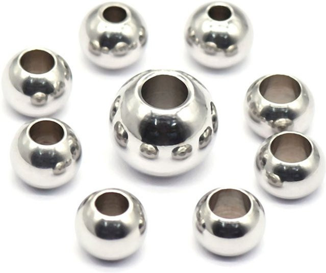 DoreenBeads Distanzperlen, 304 Edelstahl, Silber Farbe, Runde Kugelperlen - Bild 1