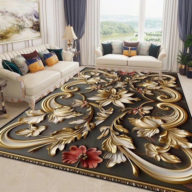 Karpetti 3D Blumenteppich aus Flanell in Multicolour, rutschfest und waschbar, B/T: 120 x 80 cm - Bild 1