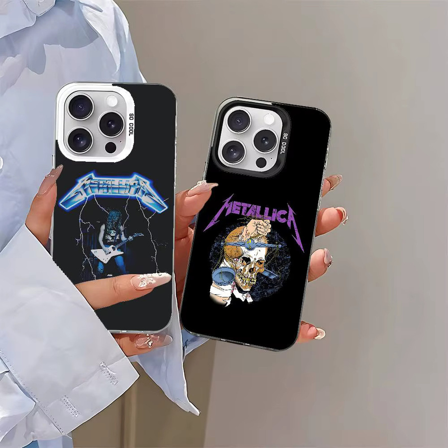 Stoßfeste Metallica M-Metall Handyhülle für Apple iPhone 11 bis 17 Pro Max Plus in Silber und Schwarz - Bild 2