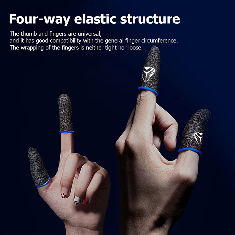 APWIKOGER Gaming-Fingerhüllen in Blau, Anti-Schweiß und kratzfest für Touchscreen-Gaming, 10 oder 20 Stück - Bild 2