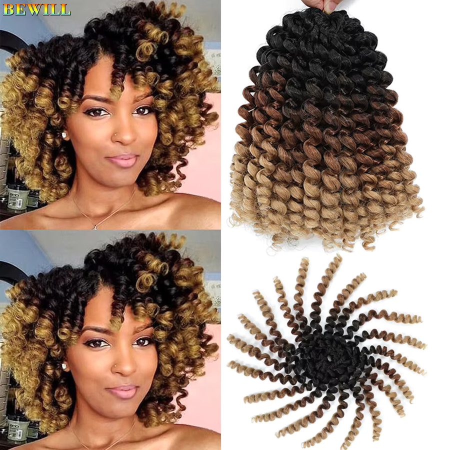 Bewill Jamaican Bounce Synthetische Häkelhaarverlängerungen, 8 Zoll, Lockig - Bild 3