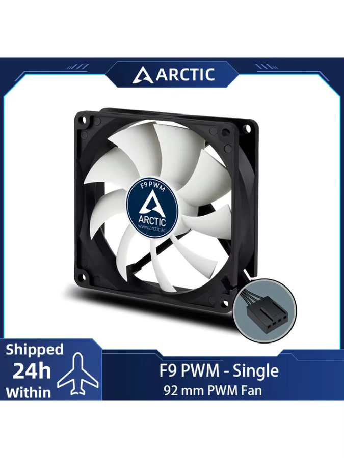 ARCTIC F9 PWM Gehäuselüfter 92 mm mit regulierbarer Lüftergeschwindigkeit von 150 bis 1800 U/min - Bild 7