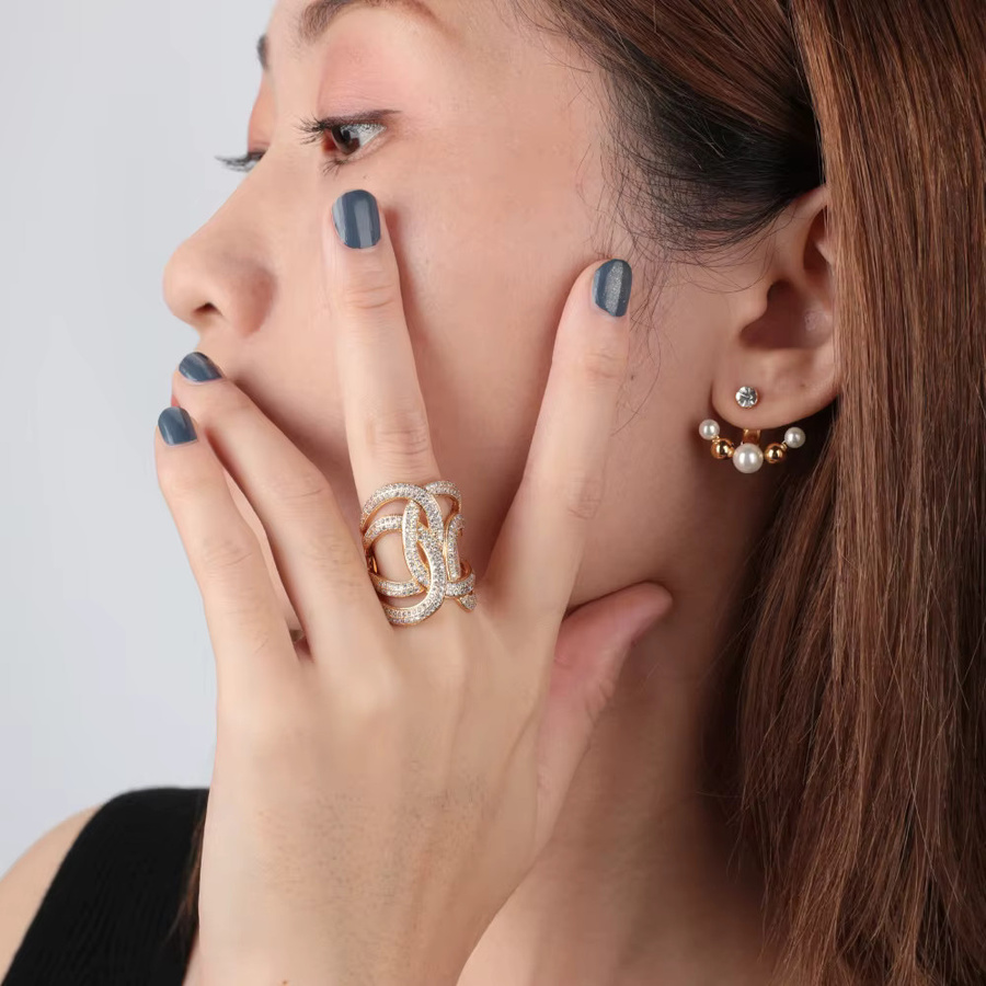 VAROLE Ring, Multilayer, Kristall, Gold Farbe, Damen - Bild 2