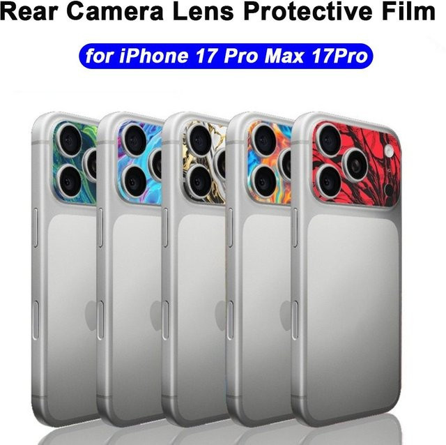 4er-Set Kamera-Schutzfolien für iPhone 17 Pro Max und iPhone 17 Pro, mattiert und kratzfest, Multicolour - Bild 1