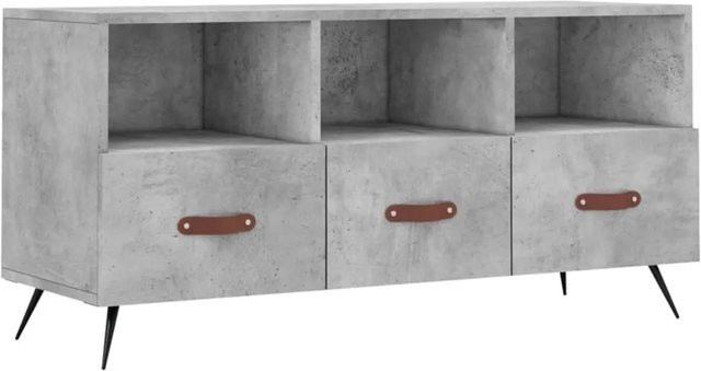 vidaXL TV-Schrank in Betongrau aus Holzwerkstoff und Eisen, B/T/H: 102 x 36 x 50 cm - Bild 1