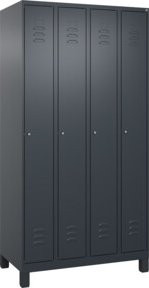 C+P Spind Classic PLUS Garderobenschrank mit 4 Abteilen, Anthrazitgrau, H x B x T: 195 x 100 x 50 cm - Bild 1
