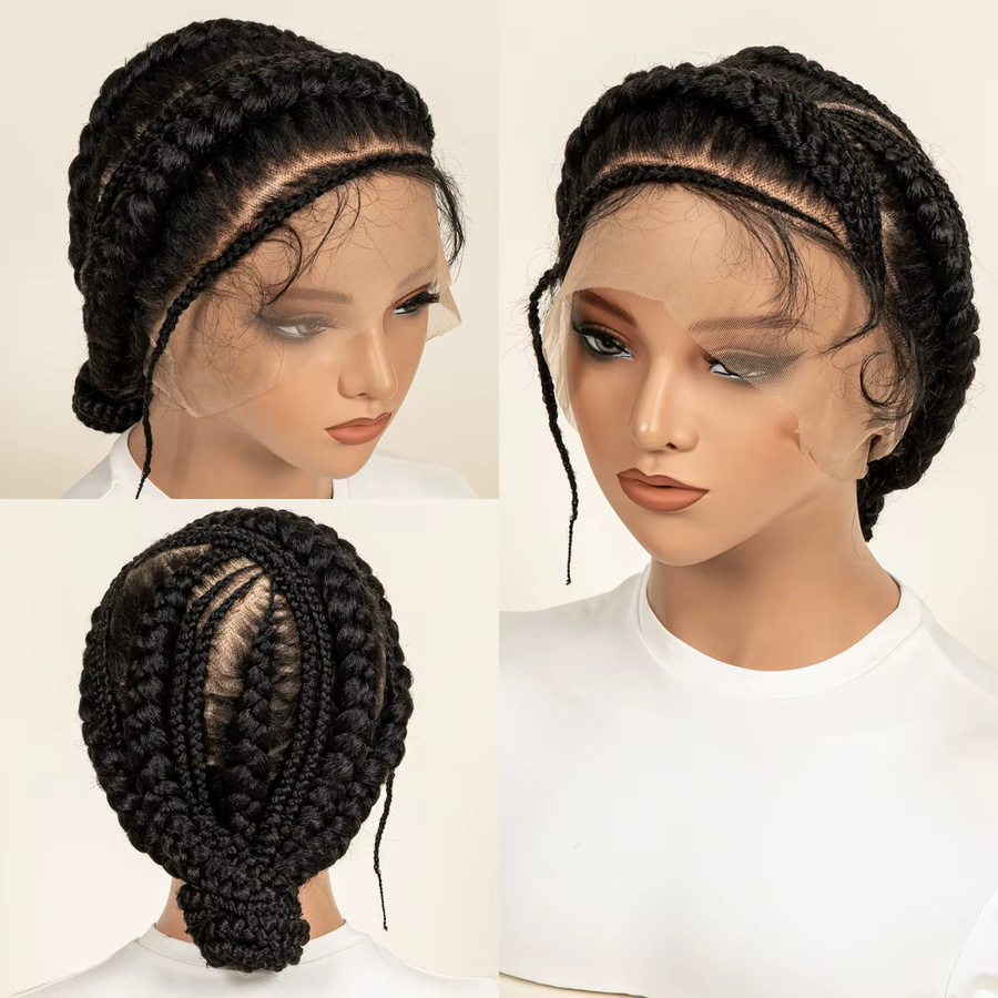 Ultimate Bob-Perücke, synthetisch, Cornrow-Zöpfe mit Dutt, 30,5 cm, 1b, Damen - Bild 2
