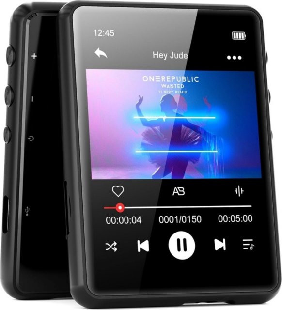 MECHEN MP3-Player mit 64 GB, tragbarer digitaler Musik-Player mit Bluetooth 5.3, 2,4 Zoll Voll-Touchscreen, FM-Radio und Linienaufzeichnung in Schwarz - Bild 1