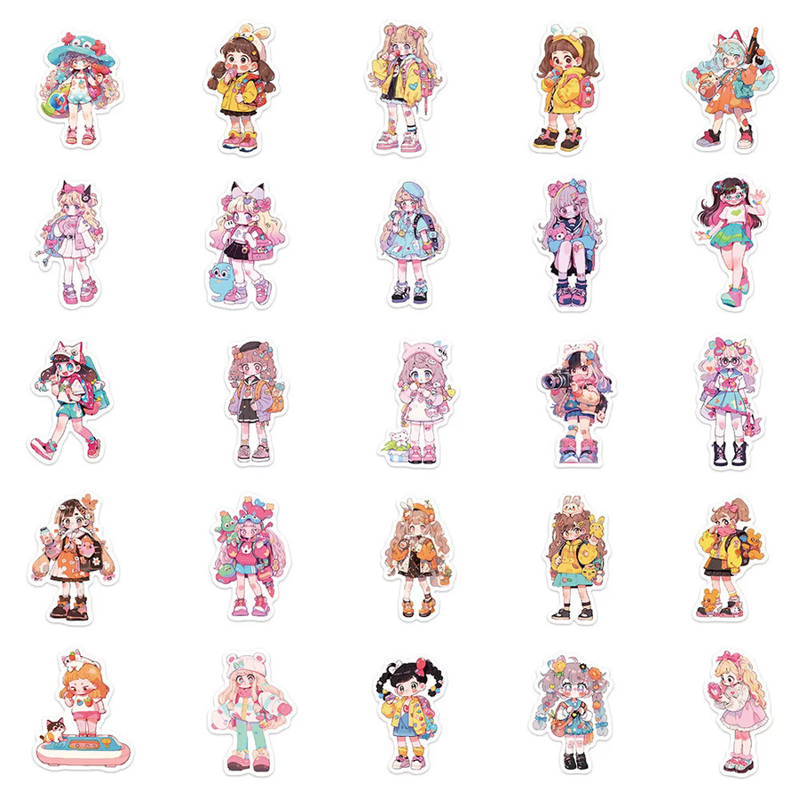 Charile Kawaii Anime Mädchen-Aufkleber, Sticker, 10/30/50 Stück - Bild 2