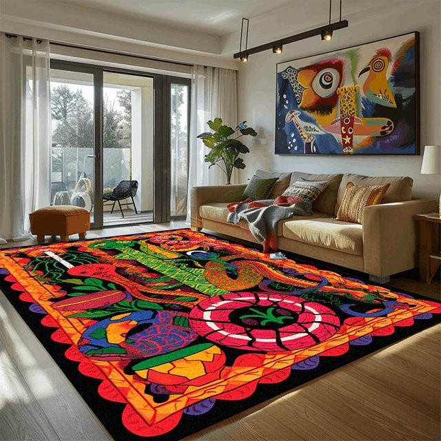 Karpetti Wohnzimmerteppich mit abstraktem Vintage-Blumendekor, rutschfest und waschbar, Mehrfarbig, B: 180 cm, T: 250 cm - Bild 1
