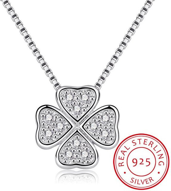 Wucifang Jewelry Halskette, 925 Silber, Zirkonia, Kristall, Damen - Bild 1