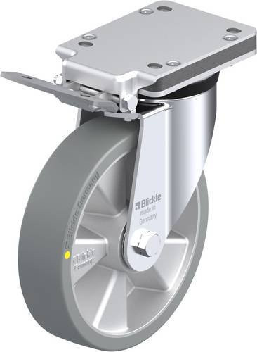 Blickle Lenkrolle mit Feststeller LK-ALTH 200K-IS-AS, silber, Rad-Durchmesser: 20 cm, Tragfähigkeit: 600 kg - Bild 1