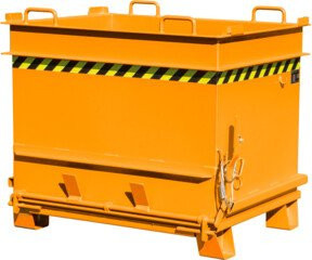 Bauer Südlohn Baustoffcontainer BC 1000 mit Steinklammer-Entriegelung in Gelborange - Bild 1