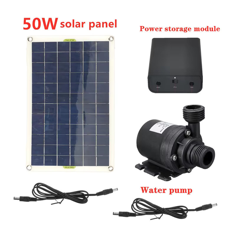 Bürstenlose Solarenergie Wasserpumpe Set in Schwarz mit 800 l/h und 50 W für Fischteich und Gartenbrunnen - Bild 3