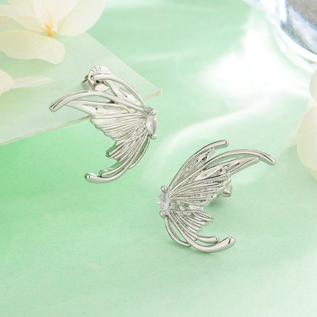 GaGa-Duck Ohrstecker 925 Silber, Schmetterling, Zirkonia - Bild 1