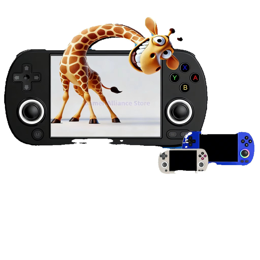 ANBERNIC RG40XX H Handheld-Spielkonsole mit 4 Zoll Bildschirm, Linux-System, Joystick und RGB-Lichteffekt in Schwarz - Bild 5