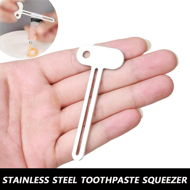 VIE LENTE Zahnpasta Tube Squeezer aus Edelstahl, Metall Schlüssel - Bild 1