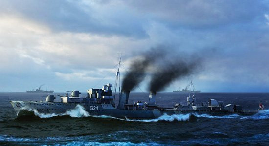 Trumpeter HMCS Huron Destroyer 1944, Fahrzeug, 1:350 - Bild 1