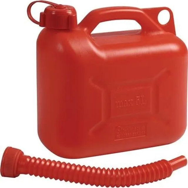 NOW Transportkraftstoffkanister aus Kunststoff in Rot mit 5l Inhalt, B/T/H: 26,5 x 13,5 x 27,0 cm - Bild 1
