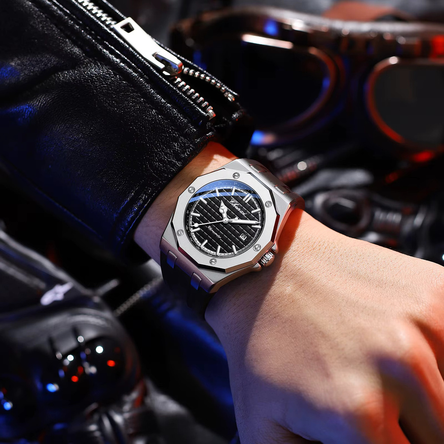 CHENXI Armbanduhr, Quarz, Silikon, Schwarz, Herren - Bild 4