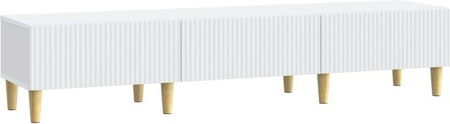 vidaXL TV-Schrank mit Schubladen in Weiß, modernes Design aus Holzwerkstoff, B/T/H: 147 x 34,5 x 30 cm - Bild 1
